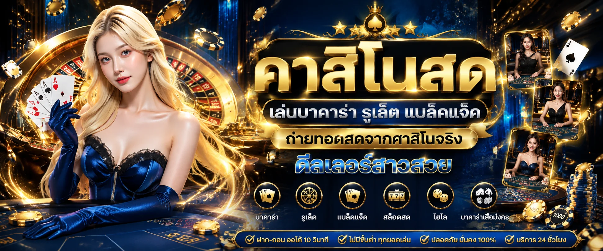 คาสิโนออนไลน์สด GROW268 บาคาร่ารูเล็ตดีลเลอร์คนจริง